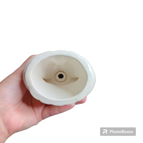 VTG Christmas Angel Topper MCM 7.5" Figure Singing Choir Ceramic Red Gold Bow - Picture 8 of 8